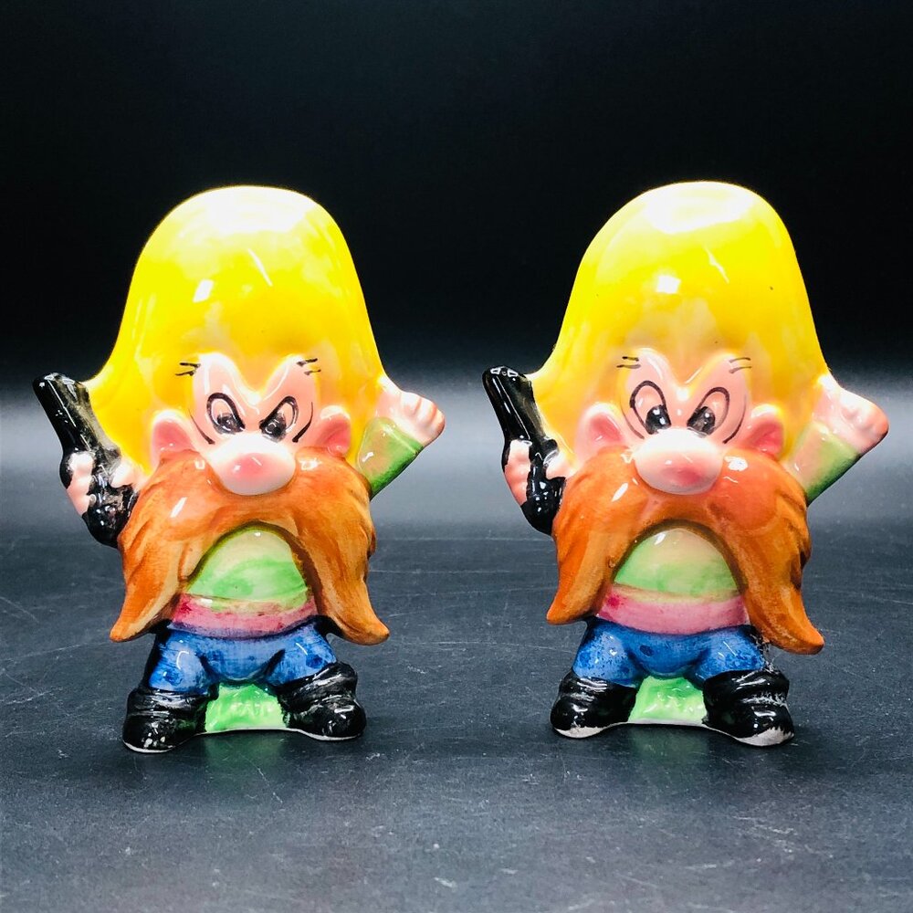 70s Looney Tunes Yosemite Sam Salt and Pepper Shaker Set by LEGO Japan AS IS